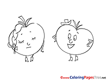 Tomatos Kids free Coloring Page