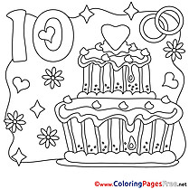 10 Years Wedding Coloring Sheets download free