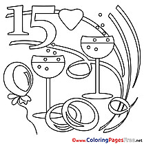 15 Years Wedding Coloring Pages download for free