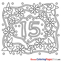 16 Years Wedding printable  Coloring Pages