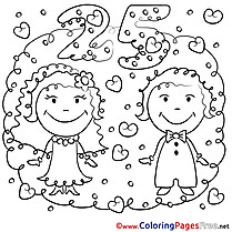 25 Years Wedding free printable Coloring Sheets