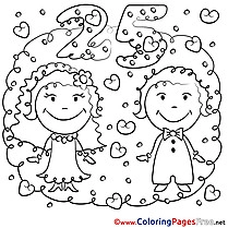 25 Years Wedding free printable Coloring Sheets