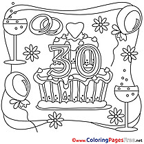 30 Years Wedding Coloring Pages download for free