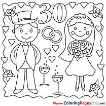 30 Years Wedding Coloring Sheets download for free