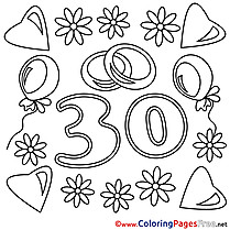 30 Years Wedding download Coloring Pages