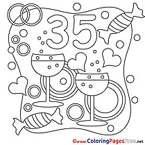 35 Years Wedding free printable  Coloring Sheets