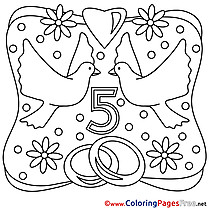 5 Years Wedding Colouring Sheet download free