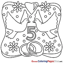 5 Years Wedding Colouring Sheet download free