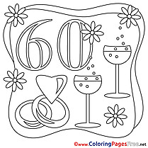 60 Years Wedding  Coloring Pages download for free