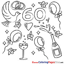 60 Years Wedding Colouring Sheet for free