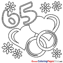 65 Years Wedding Coloring Sheets download free