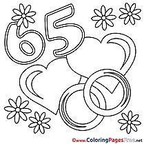 65 Years Wedding Coloring Sheets download free
