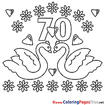 70 Years Wedding  Coloring Pages free for Children