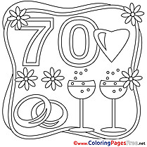 70 Years Wedding free  Coloring Pages for Children