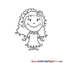 Bride Wedding printable  Coloring Pages for free