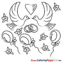 Celebration Wedding printable Colouring Page for Kids