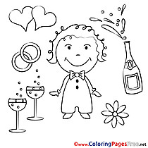 Champagne Groom download  Colouring Sheet free