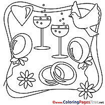 Champagne Wedding Coloring Pages download  for free