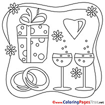 Gift Wedding Coloring Pages download for free