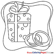 Gift Wedding free Coloring Page for Kids