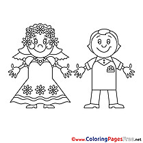 Man Woman Wedding  download Coloring Pages for Kids