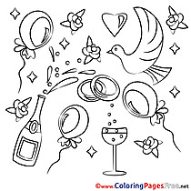 Marriage Pigeons printable Coloring Pages for free