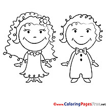 Marriage printable Coloring Sheets download