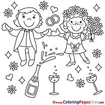 Newlyweds  printable Coloring Sheets for Free