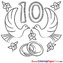 Pigeons 10 Years Anniversary download Coloring Pages