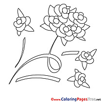 Rose Wedding download printable Coloring Pages