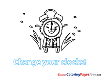 Alarm Clock Winter free Coloring Pages