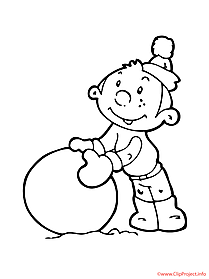 Boy coloring sheet free winter