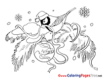 Bullfinch Winter Colouring Page for Kids
