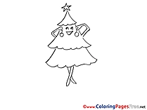 Christmas Tree  Winter Colouring Page for Children