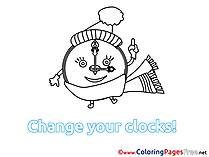 Clock Winter Coloring Sheets free