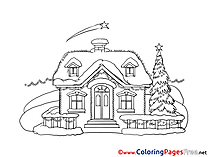 House Winter Colouring Sheet download