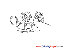 Monkey Winter Sac printable Coloring Sheets