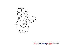 Penguin Winter Coloring Pages download