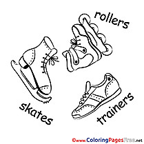 Skates Winter printable Coloring Sheets