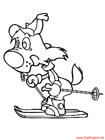 Ski coloring page for free - winter colorings