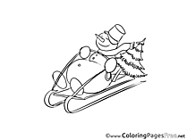 Sleigh Winter Coloring Pages download