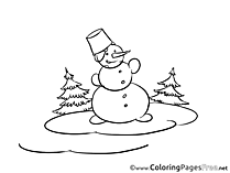 Snow Winter Snowman printable Coloring Sheets