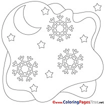 Snowflakes Winter free Coloring Sheets