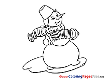 Snowman Winter Colouring Sheet download