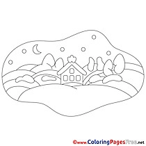 Ville Night Winter Coloring Pages download