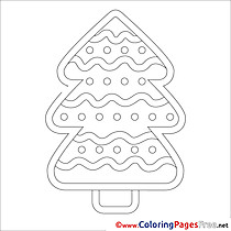 Winter Christmas Tree free Colouring Page