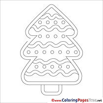 Winter Christmas Tree free Colouring Page
