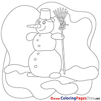 Winter Snowman Colouring Sheet download