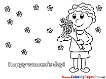 Bouquet download Women's Day Coloring Pages