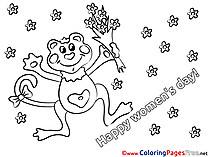 Bouquet printable Coloring Pages Women's Day